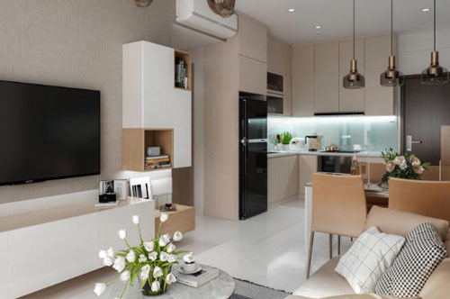 Thiết kế nội thất 1 phòng ngủ tối giản - sang trọng